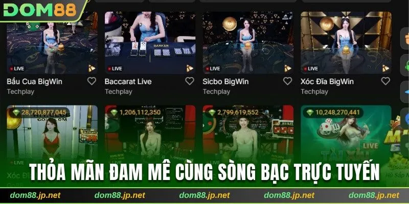 Sòng bạc trực tuyến thỏa mãn mọi đam mê tại link dom88